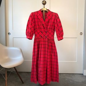 Vintage 50's Cotton Midi Day Dress